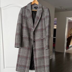 Le Chateau Black and White Houndstooth Pea Coat